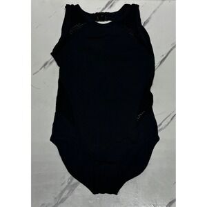 Danz N Motion Dance Leotard Kids 8-10 Black Excellent Mesh Cutout Dancewear